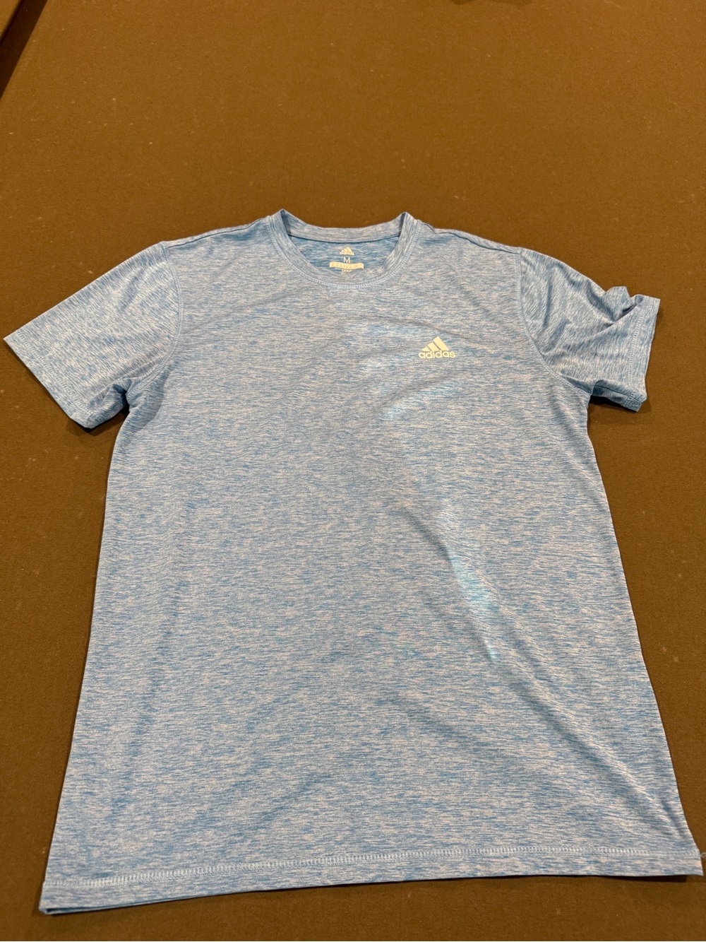 adidas Light Blue Heather Short Sleeve Performance Tee